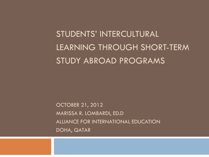 students intercultural learning through short n.w