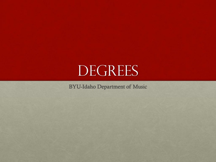 BYU-Idaho Music Degrees Overview