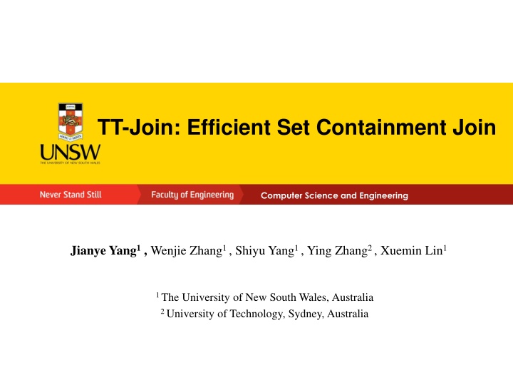 tt join efficient set containment join n.w