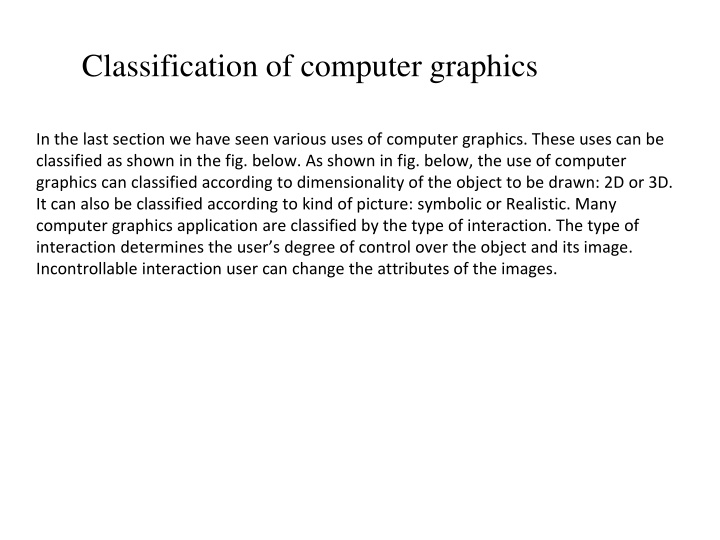 classification of computer graphics n.w