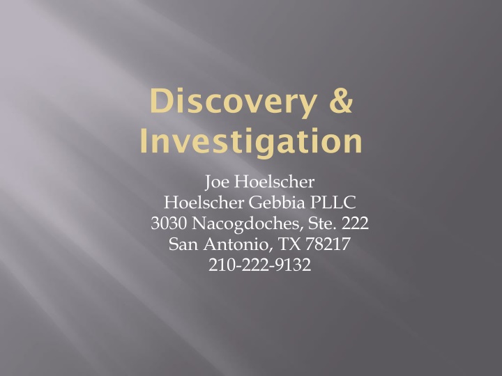 discovery investigation n.w