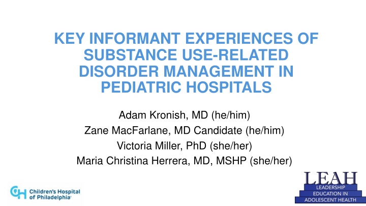 key informant experiences of substance n.w