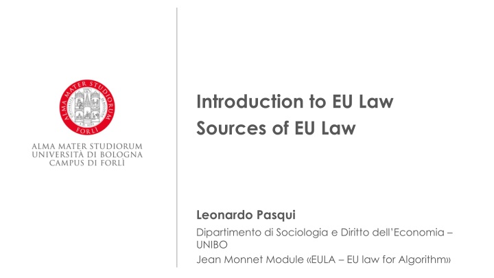 introduction to eu law sources of eu law n.w