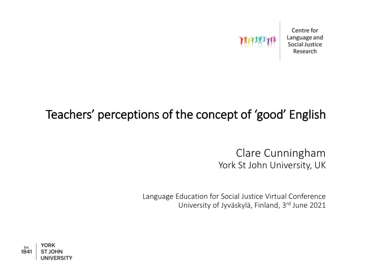 Teachers' Perceptions of Good English in Schools