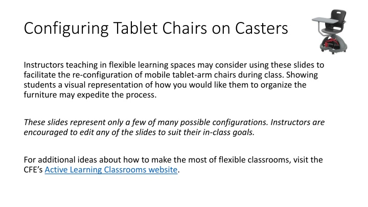 configuring tablet chairs on casters n.w