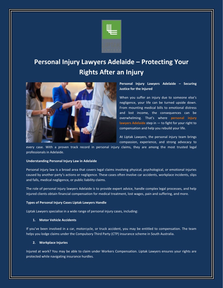 personal injury lawyers adelaide protecting your n.w