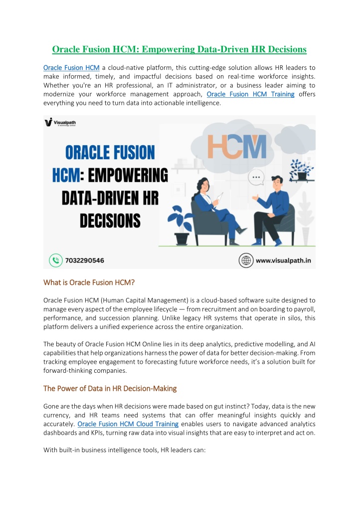 oracle fusion hcm empowering data driven n.w