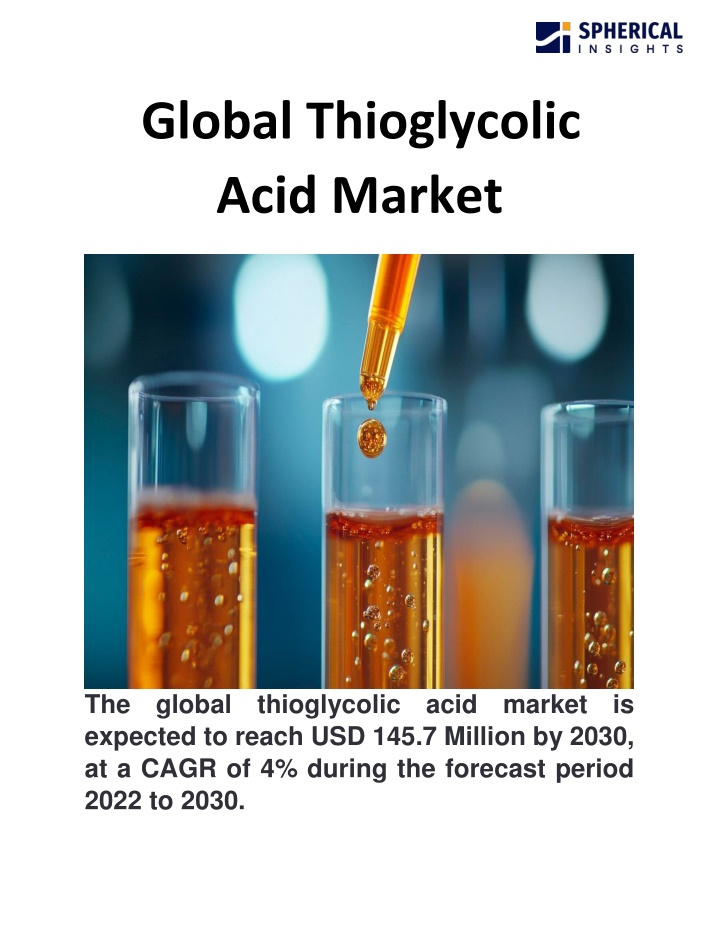 global thioglycolic acid market n.w