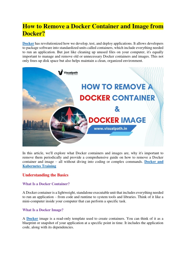 how to remove a docker container and image from n.w