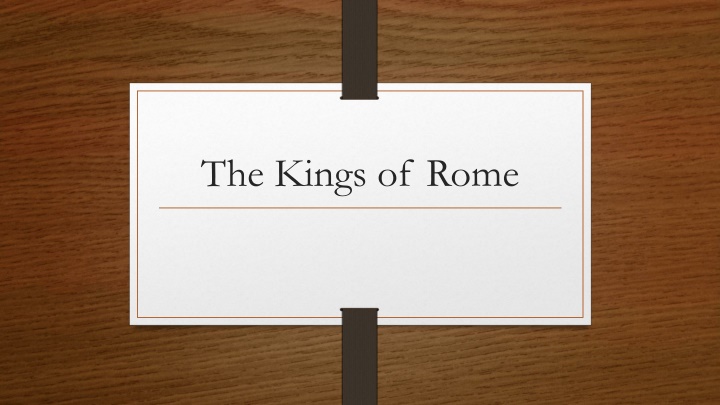 the kings of rome n.w