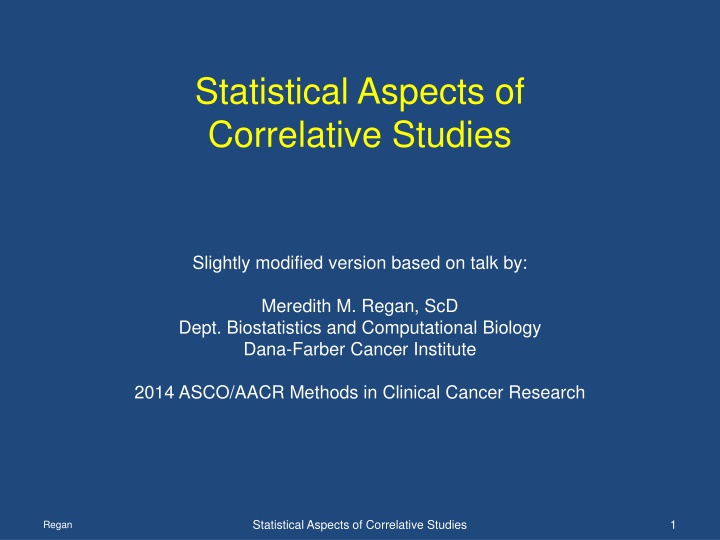 statistical aspects of correlative studies n.w
