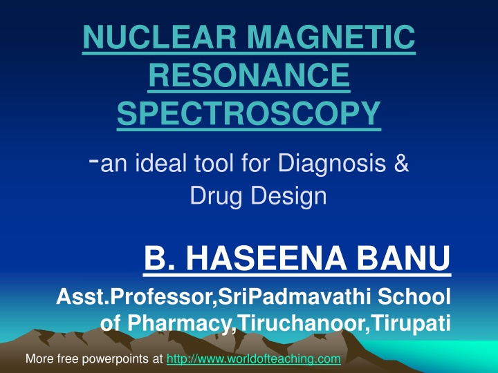 nuclear magnetic resonance spectroscopy an ideal n.w
