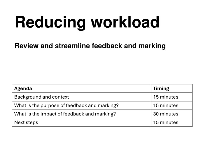 reducing workload n.w