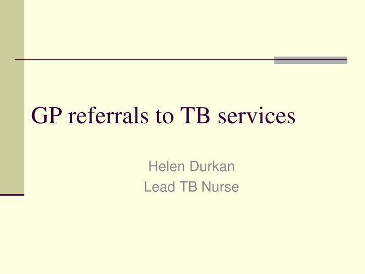 gp referrals to tb services n.w