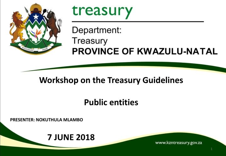 workshop on the treasury guidelines n.w