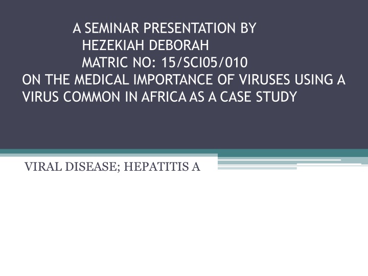 a seminar presentation by hezekiah deborah matric n.w