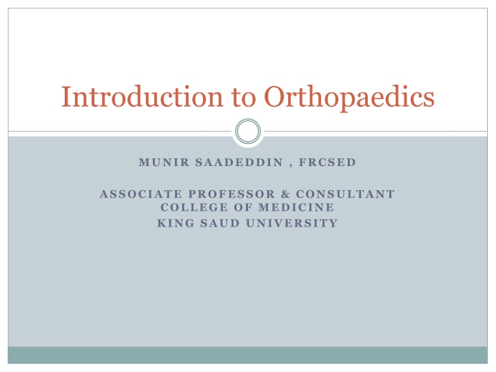 introduction to orthopaedics n.w