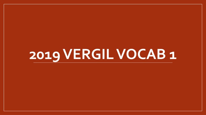 2019 Vergil Vocabulary Definitions