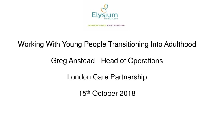 working with young people transitioning into n.w
