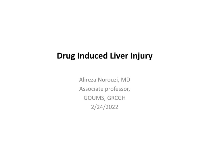 drug induced liver injury n.w
