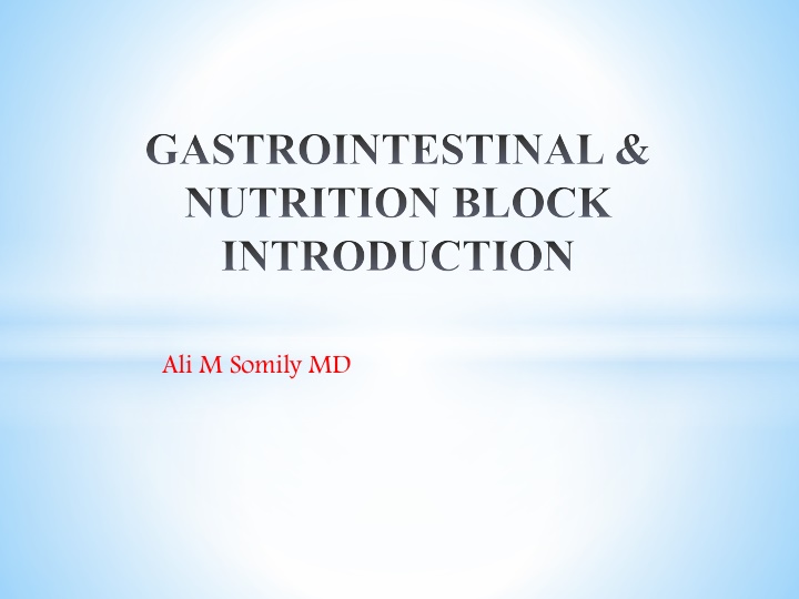 gastrointestinal nutrition block introduction n.w