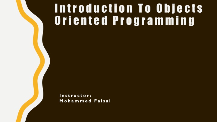 introduction to objects oriented programming n.w