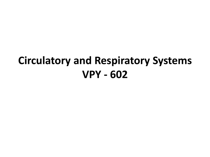 circulatory and respiratory systems vpy 602 n.w