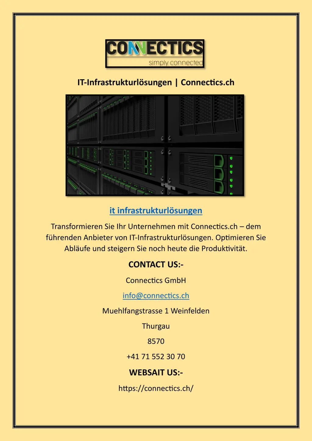 it infrastrukturl sungen connectics ch n.