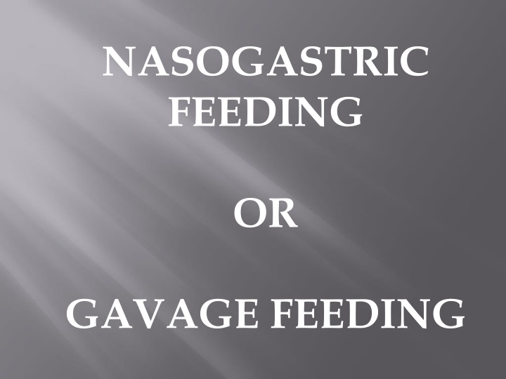nasogastric feeding n.w
