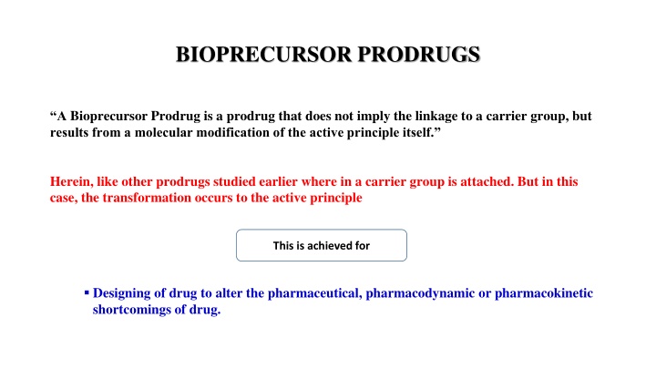 bioprecursor prodrugs n.w