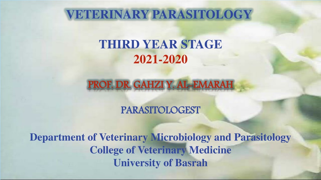 veterinary parasitology n.w