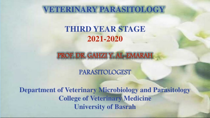 veterinary parasitology n.w