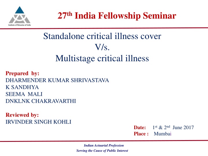 27 th india fellowship seminar n.w
