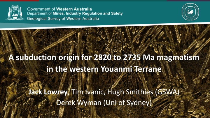 a subduction origin for 2820 to 2735 ma magmatism n.w