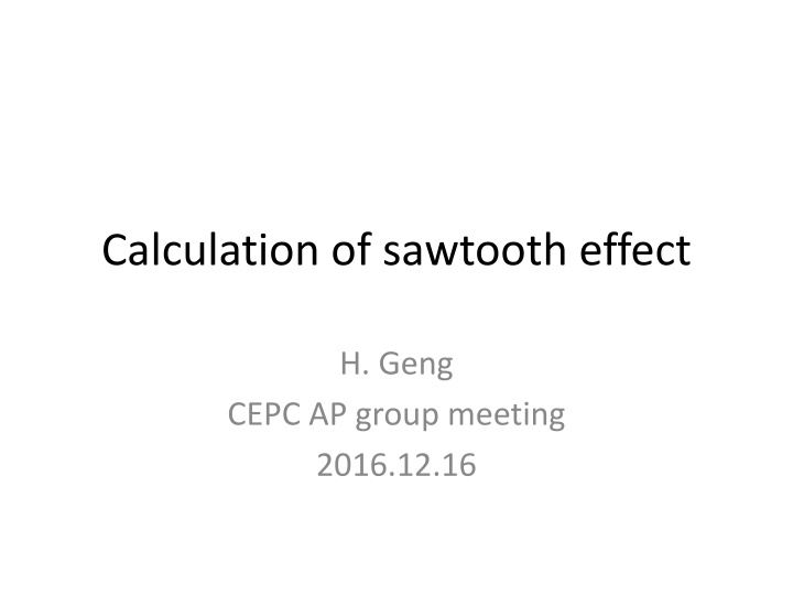 calculation of sawtooth effect n.w