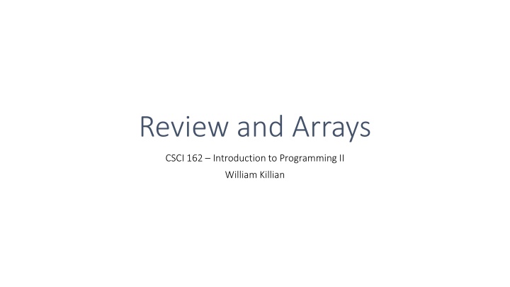 review and arrays n.w