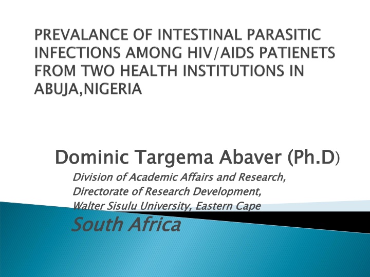 dominic targema abaver ph d division directorate n.w