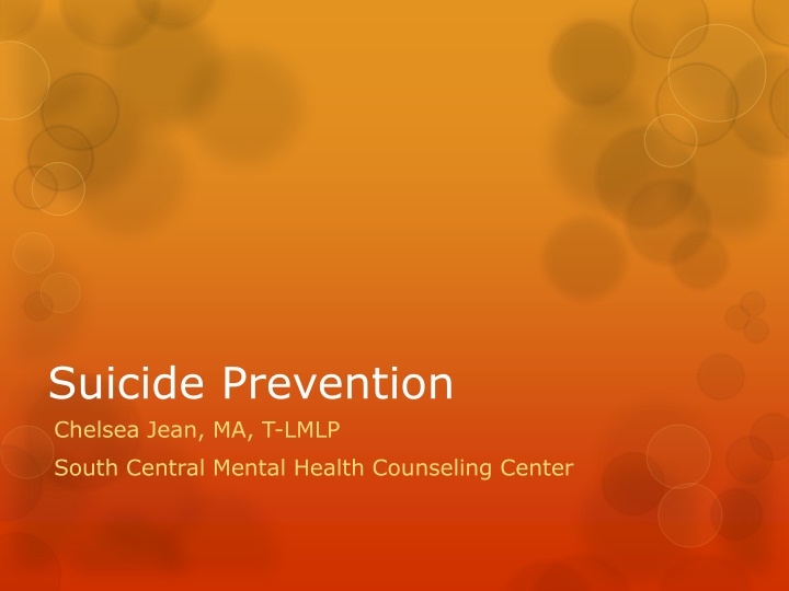 suicide prevention chelsea jean ma t lmlp n.w