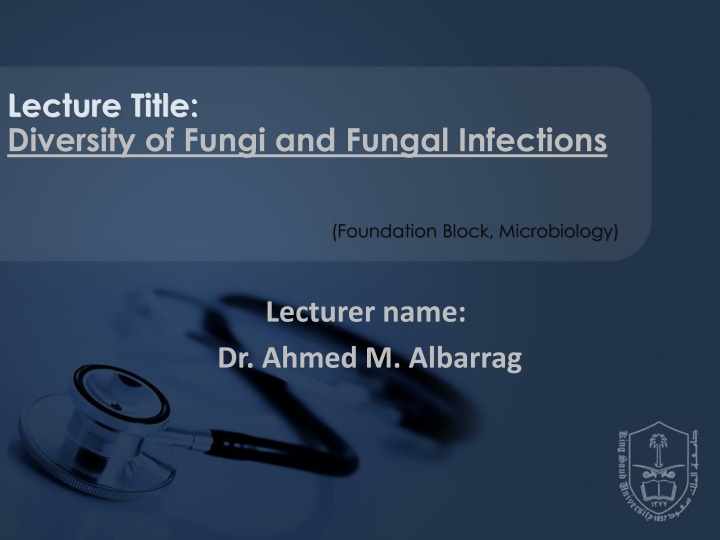 lecture title diversity of fungi and fungal n.w
