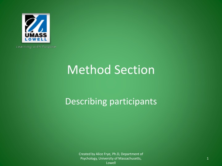 method section n.w