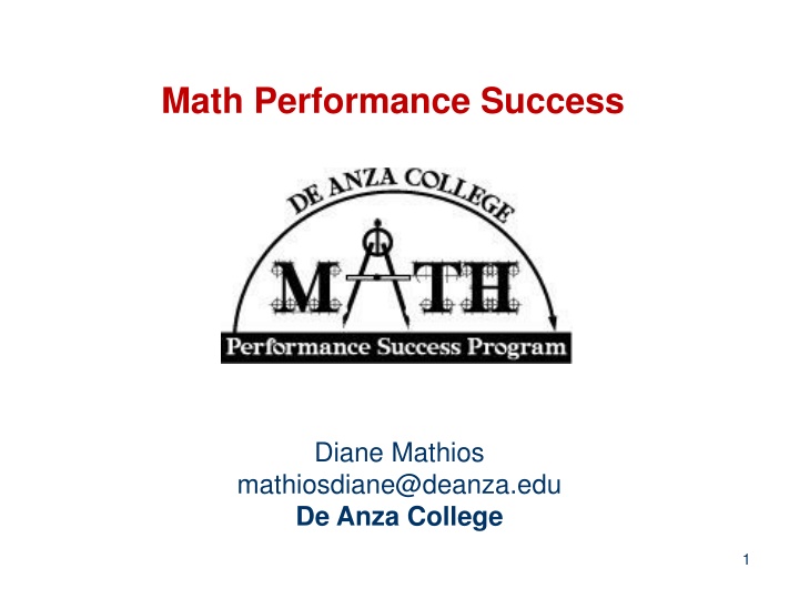 De Anza College Math Performance Success Program