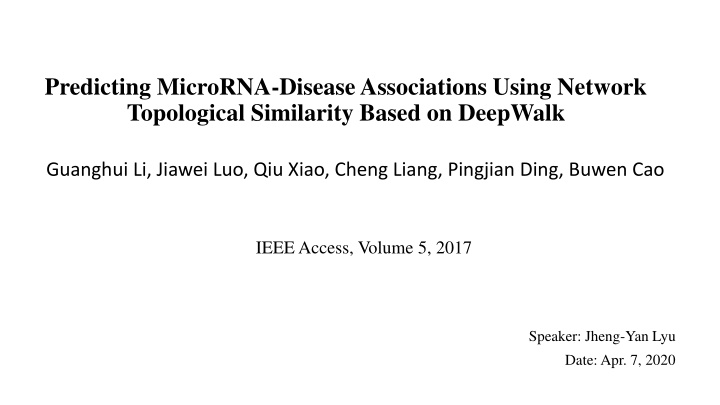 predicting microrna disease associations using n.w
