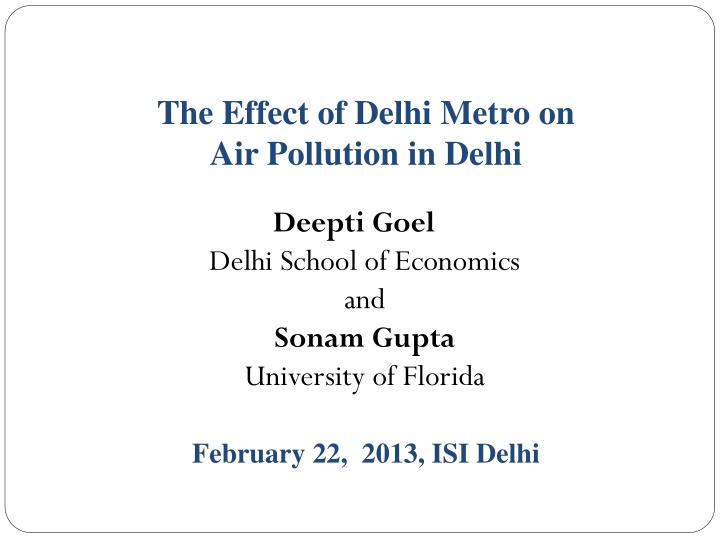 the effect of delhi metro on air pollution n.w