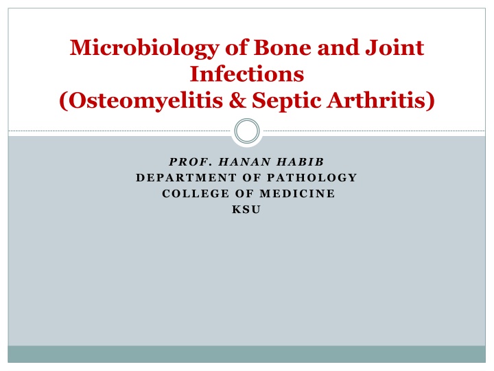 microbiology of bone and joint infections n.w
