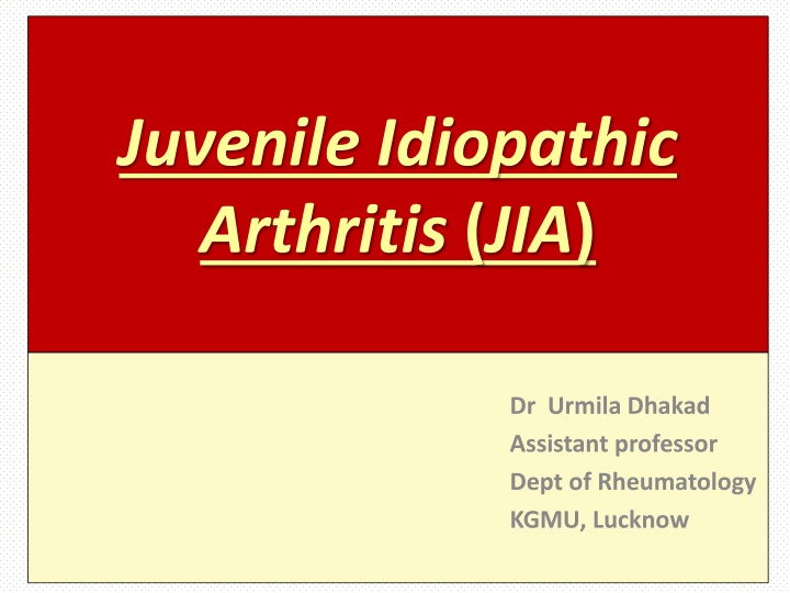 juvenile idiopathic arthritis jia n.w