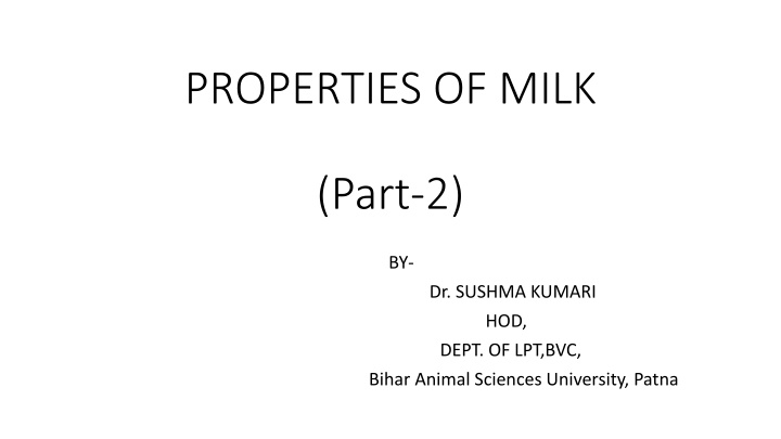 properties of milk n.w