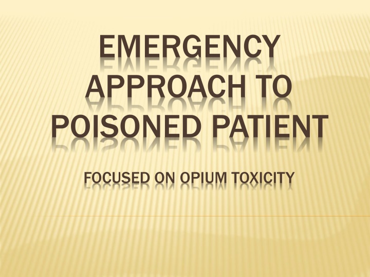 emergency approach to poisoned patient n.w
