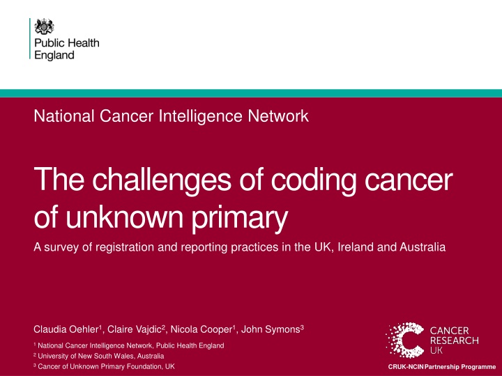 Challenges of Coding Cancer of Unknown Primary: Survey in UK, Ireland, Australia