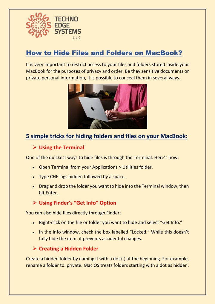how to hide files and folders on macbook n.w