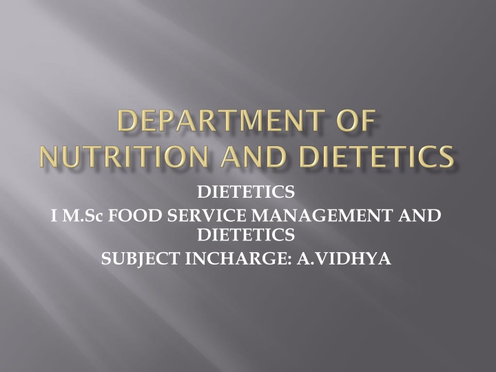 dietetics n.w
